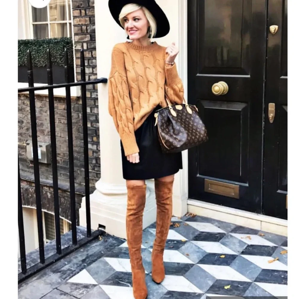 Marlo Tan Over-the-Knee Suede Boot
